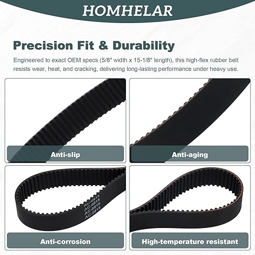 Miniatura 3 de Correa de compresor de aire AC-0815 para Craftsman. Reemplaza los números de pieza CAC-1311, CAC-1342 Negro