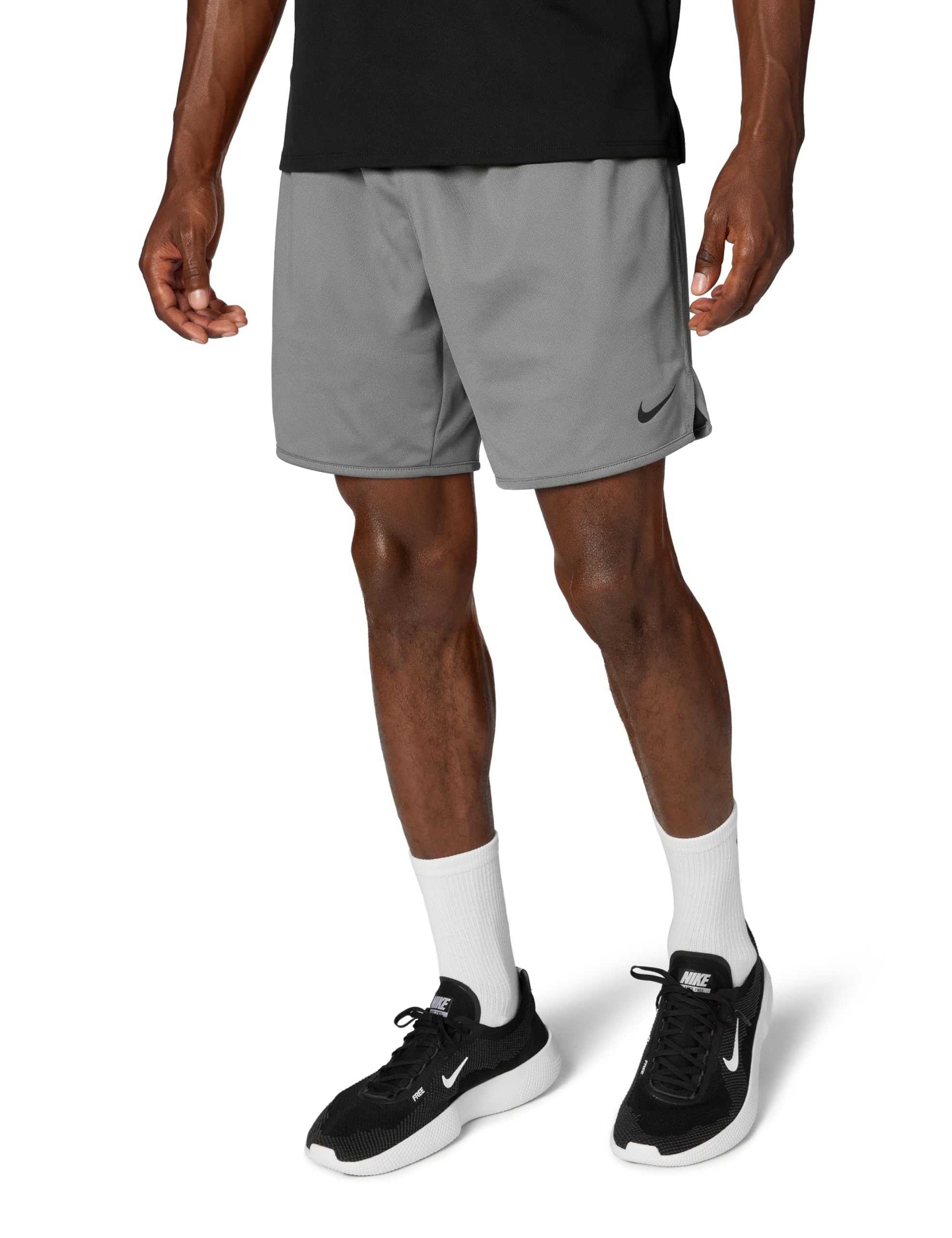Nike Men's Dri Fit Totality 7 Unlined Knit Fitness Shorts Smoke Grey Small