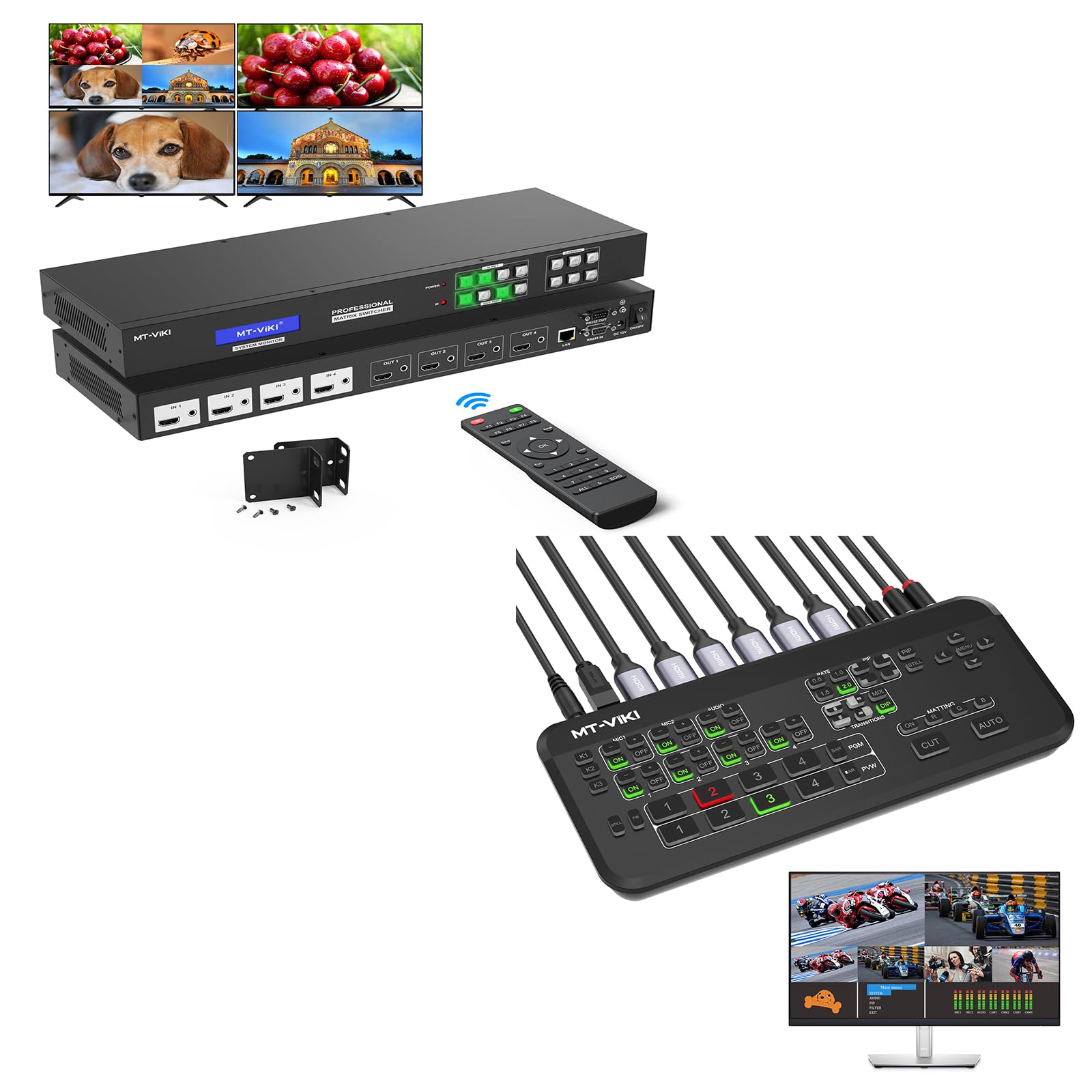 Amazon.com: 4X4 HDMI Matrix Video Wall Controller 2x2+ Video Mixer