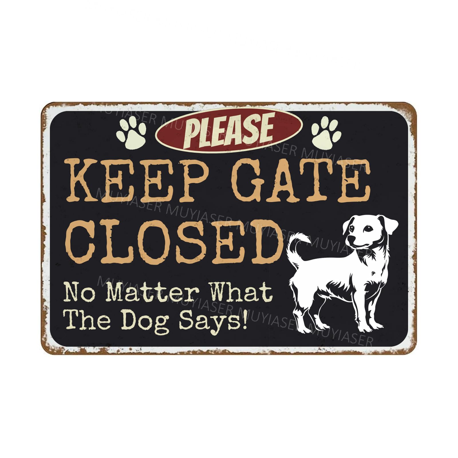 Scvgfdxzs Tin-18 8X12 Inch Jack Russell "Keep Gate Closed" Tin Sign - Fence Warning