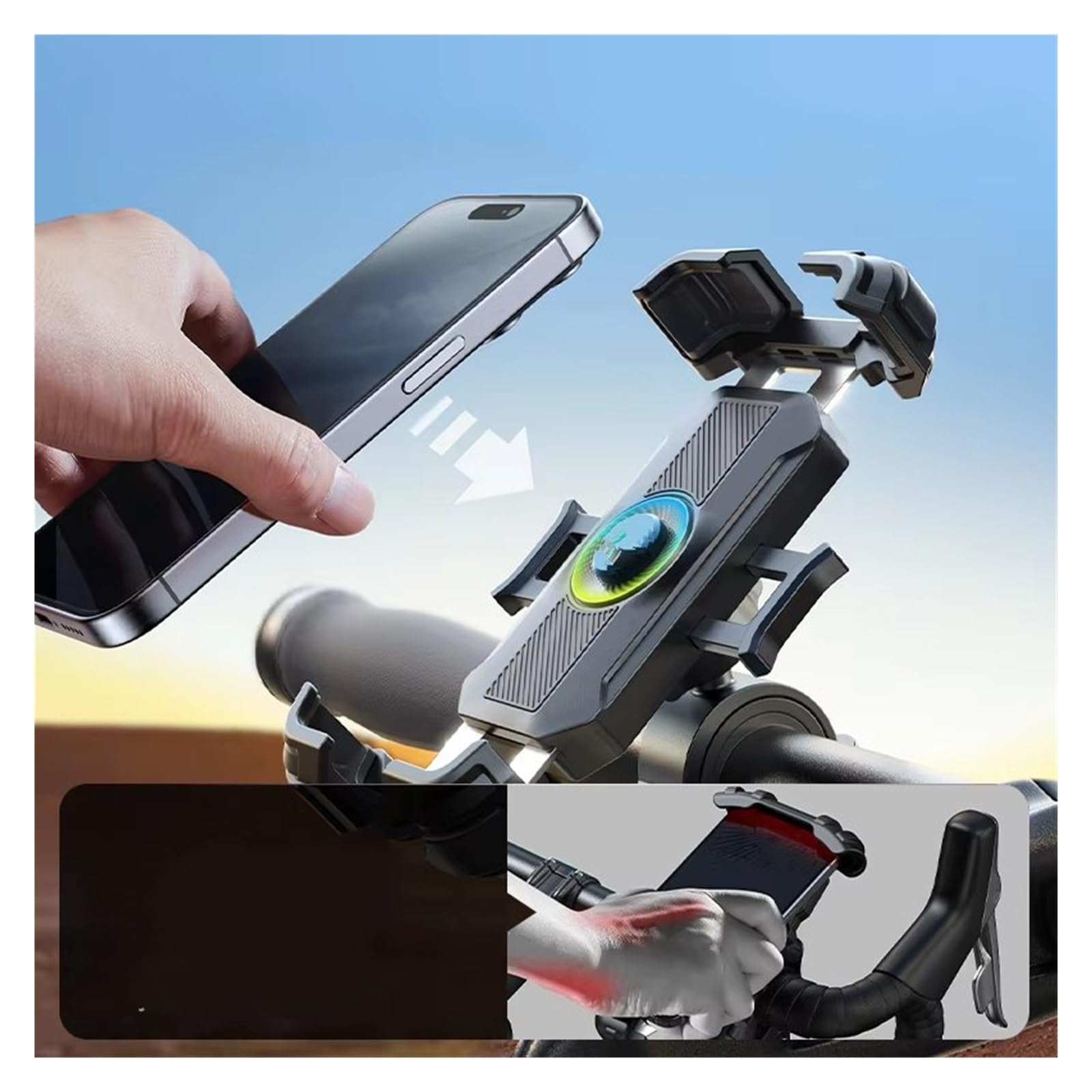 Staffa Navigazione GPS Supporto Per Telefono Moto Bici Ultra Stabile Morsetto Cellulare Manubrio Per Scooter Supporto Gps Moto