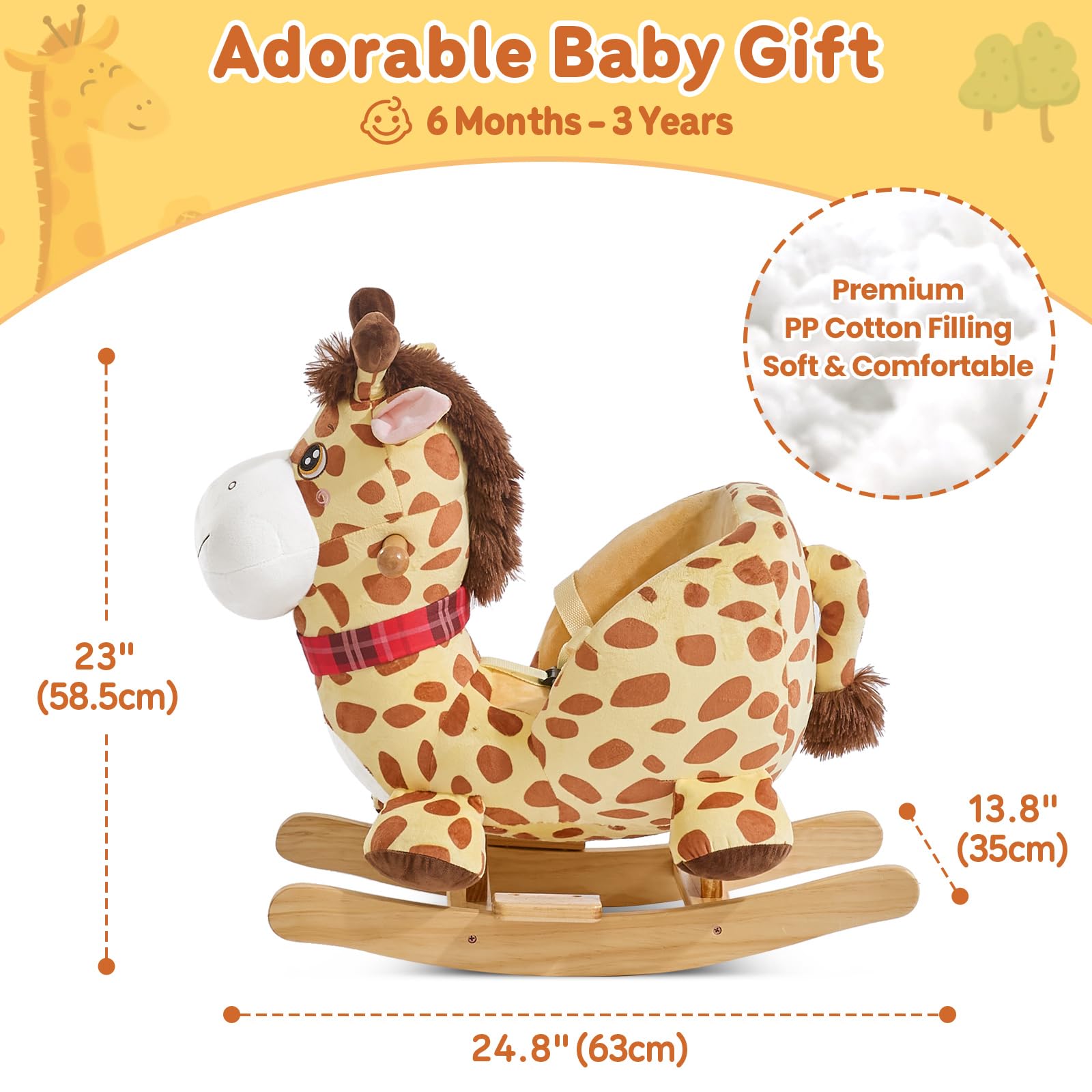 Snapklik.com : FUNLIO Giraffe Baby Rocking Horse For Toddlers 6 Months ...