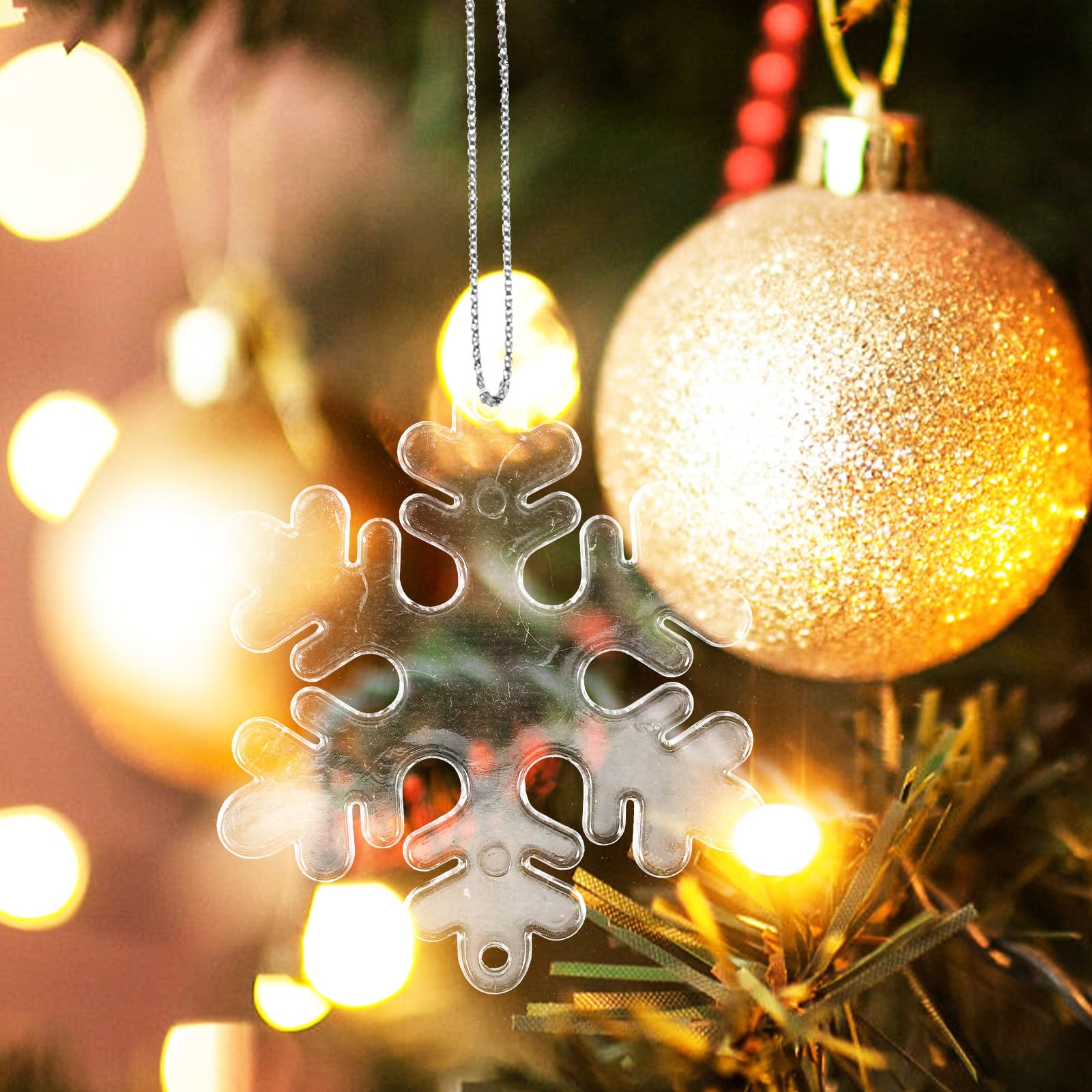 Toyvian 300 Stück Transparenter Acryl Schneeflocken Anhänger für