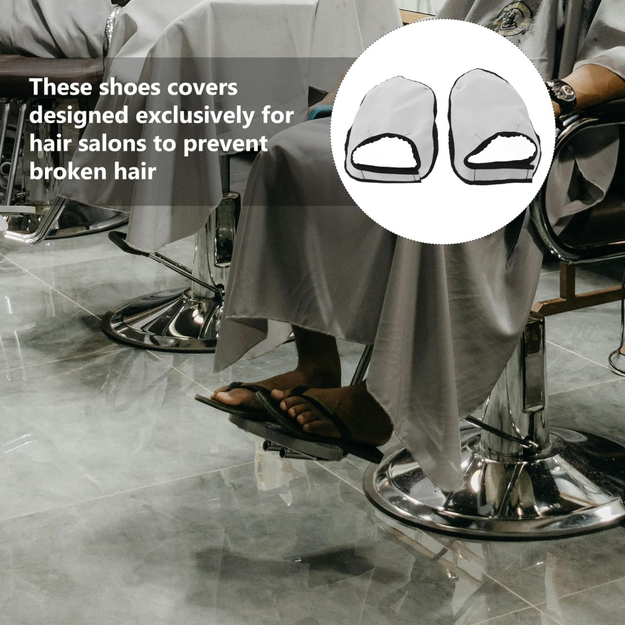 Baluue Barber Shoes Covers Haircut Shoes Protectors Portable Breathable Shield for Salon Use