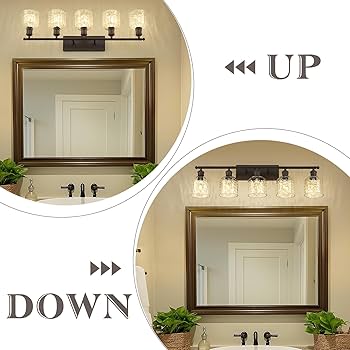 ゆゆ zeyu 35 Inch Farmhouse Bathroom Lighting Fixture, 5-Light