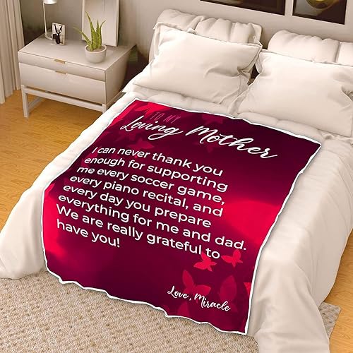 Miniatura 8 de Manta personalizada con letras de vellón, regalo de amor personalizado para mi hija, hijo de parte de mamá, manta de letras escritas a mano para mi