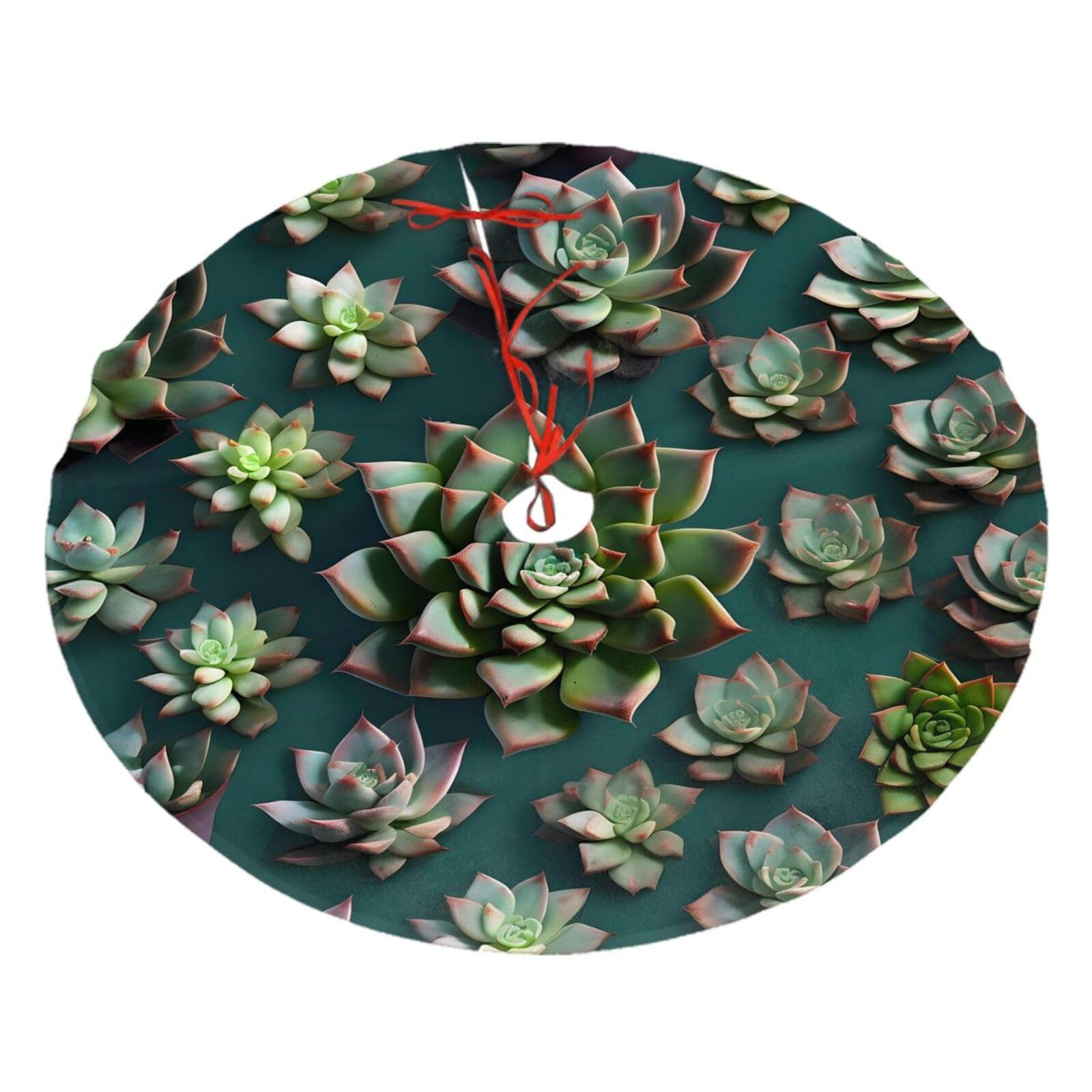 Many Succulents Printed Christmas Tree Skirt Christmas Plush Tree Skirt 48 inches (About 112.2 cm) Christmas
