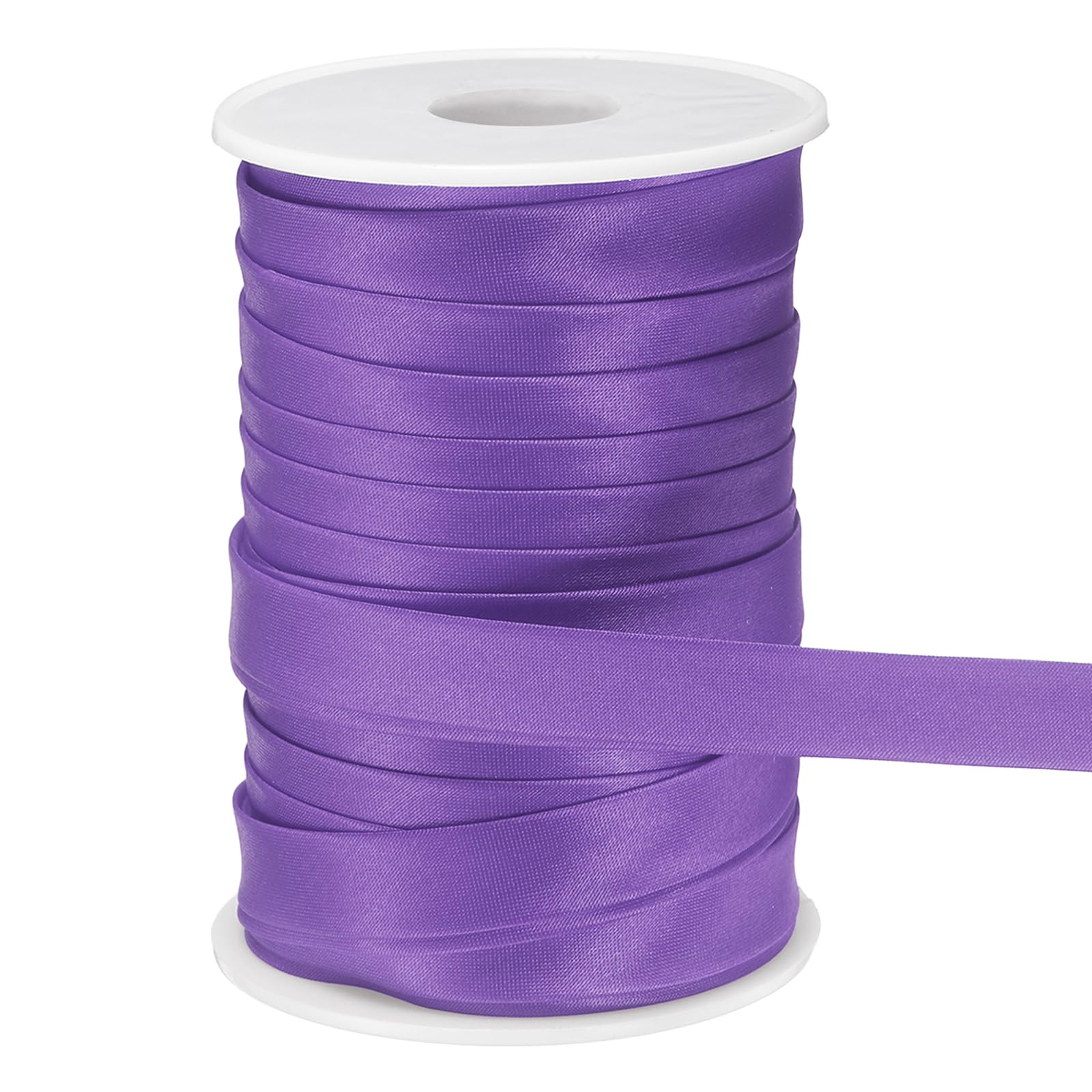 sourcing map Double Fold Bias Tape 5/8" x 25 Yds Satin Bias Purple