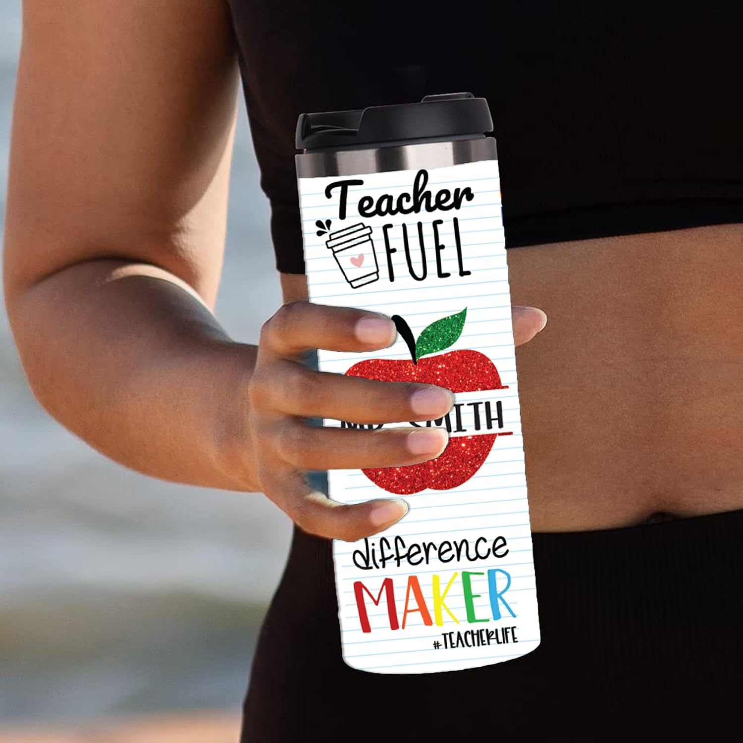 Custom Stainless Steel Teacher Coffee Tumbler Gift, Back to School Gift for Teacher Lid, Teacher of the Year Gift, Gift for New Teacher Hire, Mr, Mrs, Sublimated 14oz Vacuum Insulated Coffee Mug