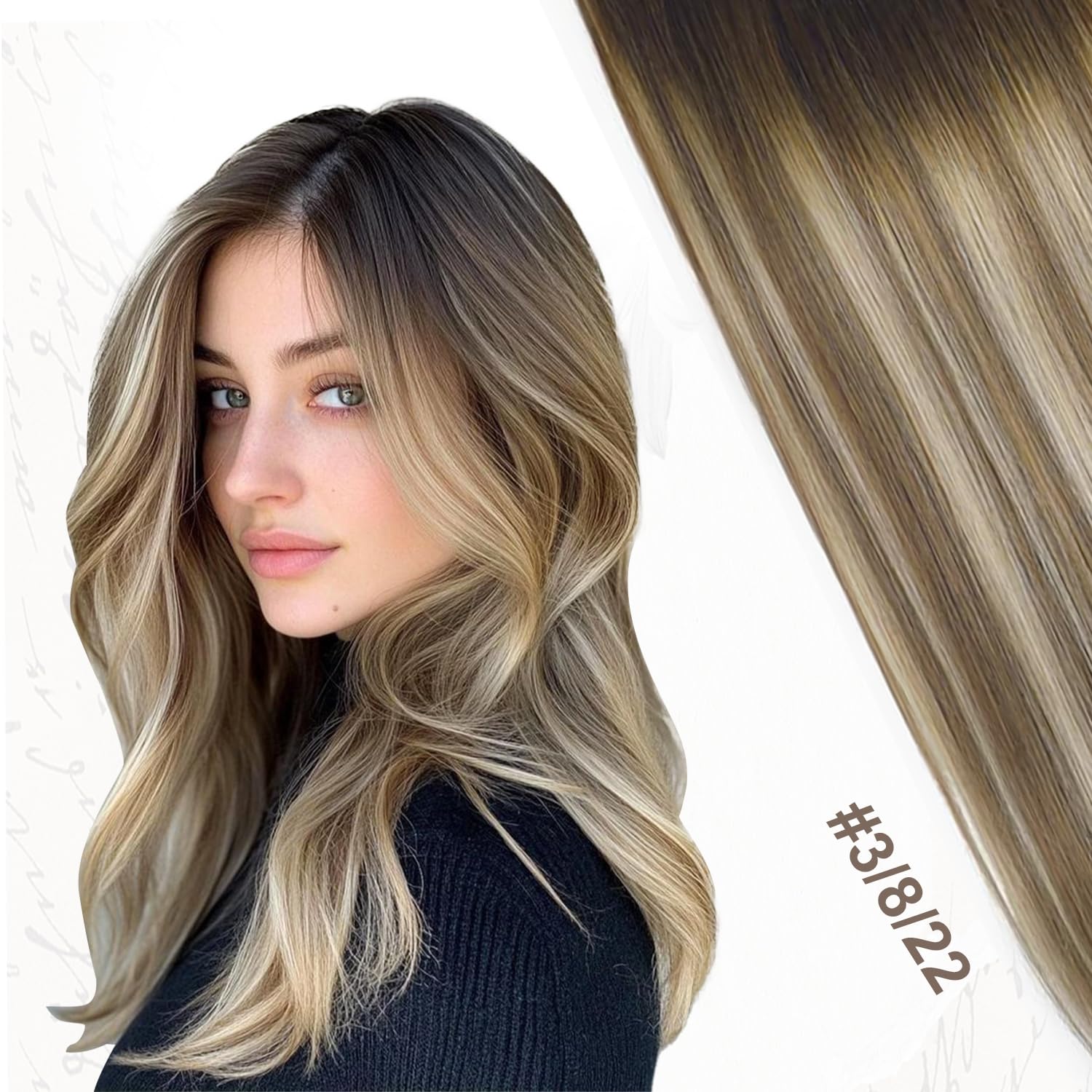 14 Inch Human Hair Clip-In Extensions 6 Piece Set 100g Balayage 14-24inch Double Drawn Clip in Human Hair Extensions 100g  main image 4