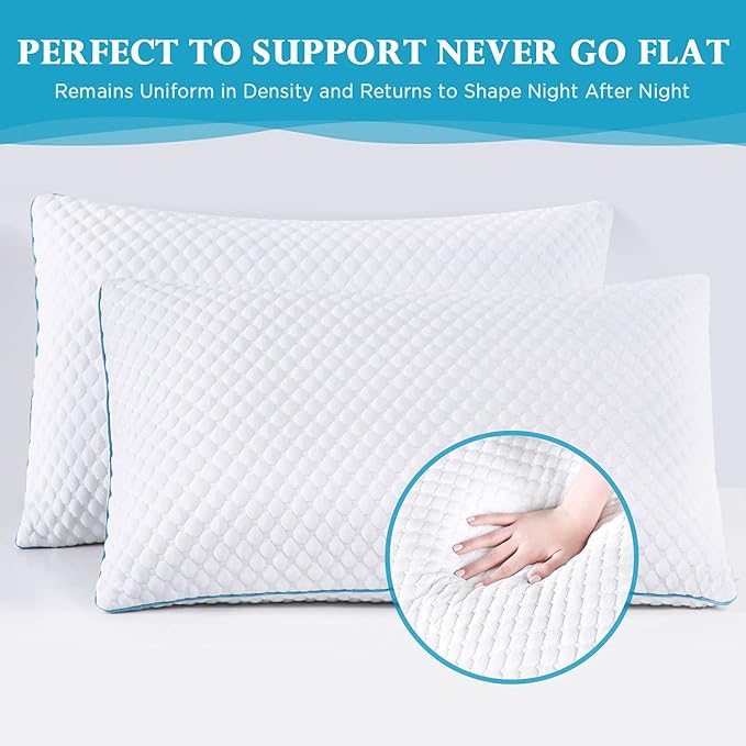 Set 2 Almohadas Memory Foam Queen 20 x 30 Pulgadas Refrescante miniatura 4