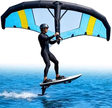 Inflatable Wind Wing and Hydrofoil Board - Versatile Handheld Surf Sail with Window, All-Level Wing Foil Board for Ocean, Lake Kitesurfing 6m3