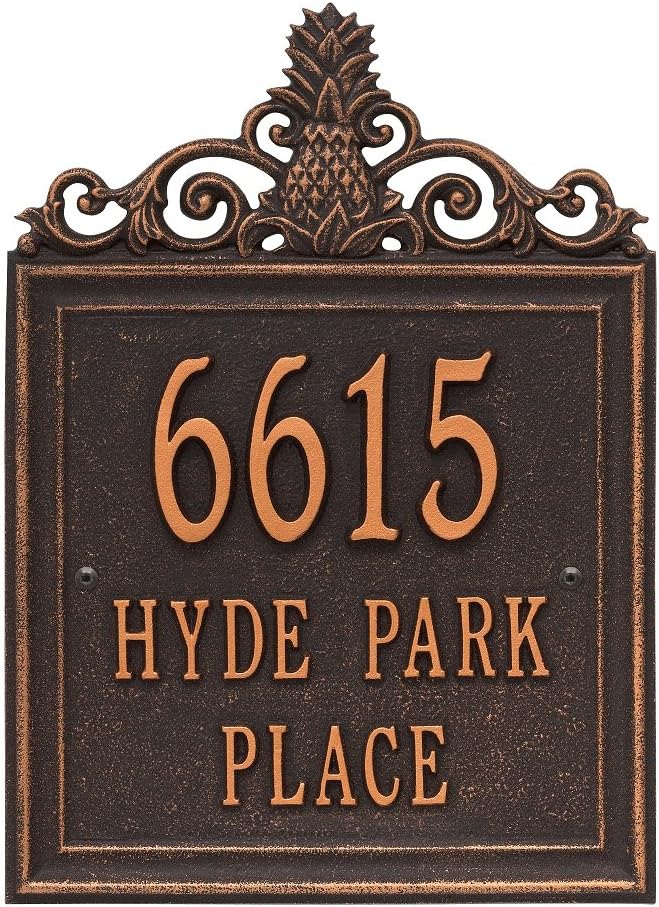 Customized Lanai Pineapple 3 Lines Standard Wall Address Plaque 15”H