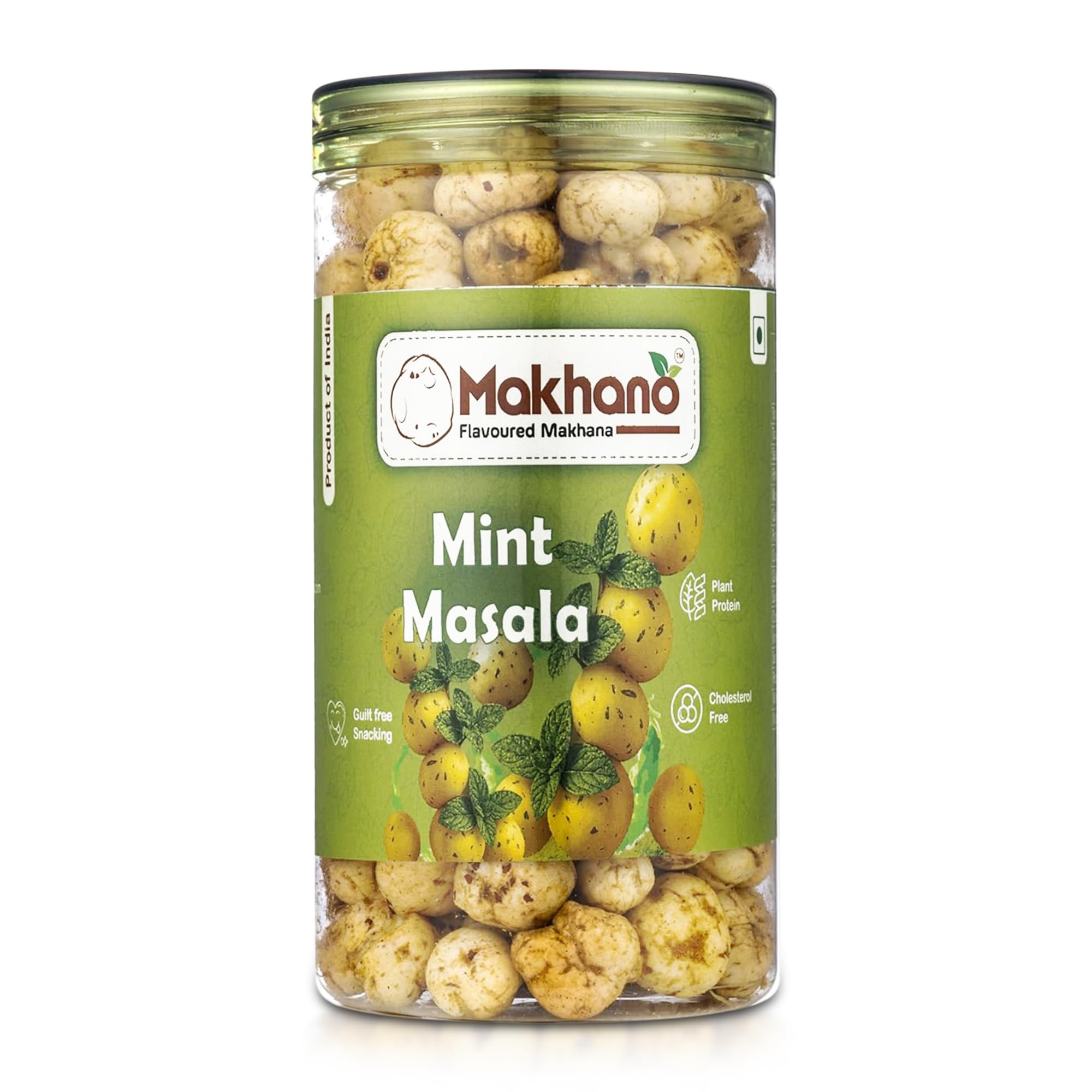 Makhano Mint Masala Flavored Makhana | Plant-Based Protein Snack | Guilt-Free, Cholesterol-Free, Healthy Roasted Fox Nuts for Eating, Parties & On-the-Go 80 GM-image-7