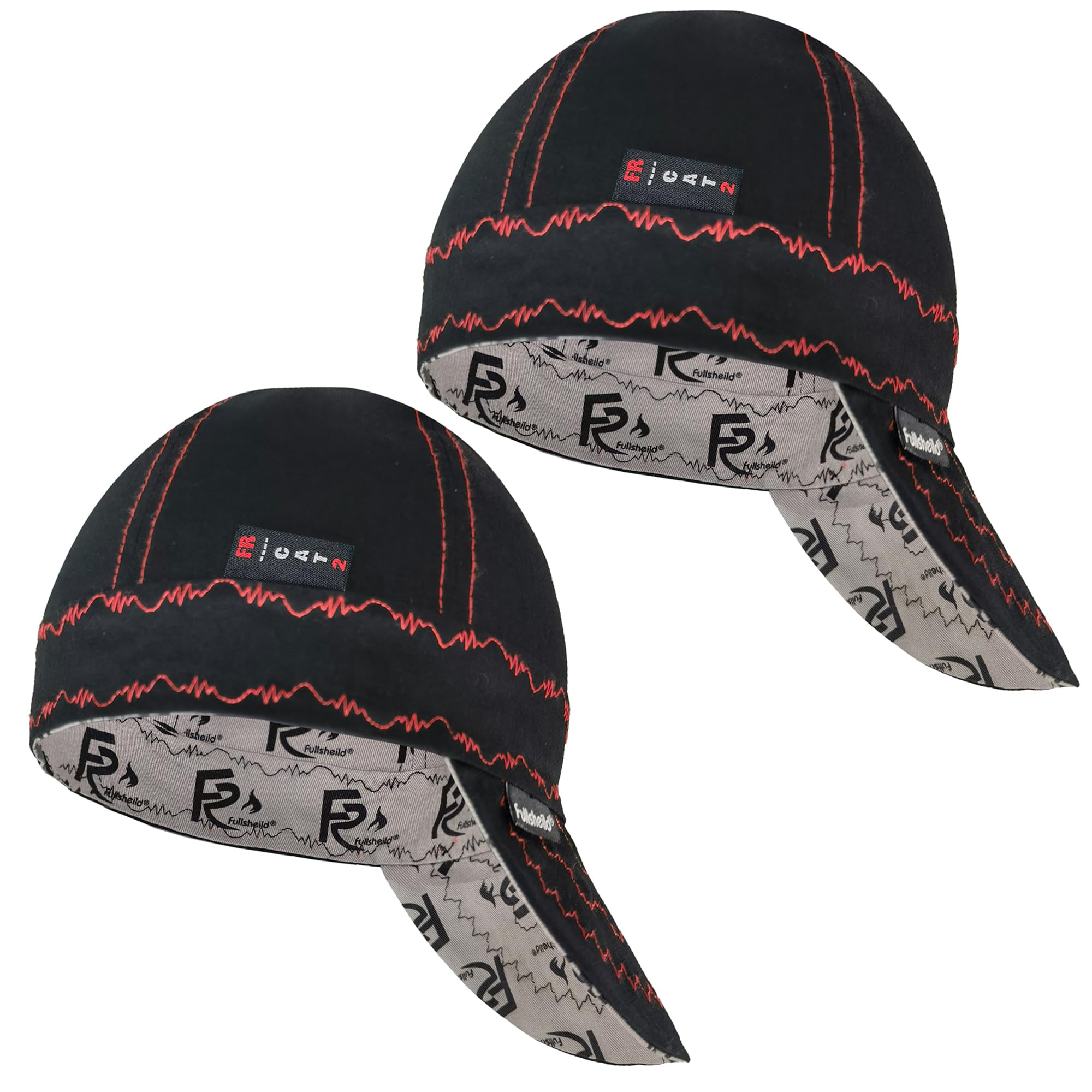 Fullsheild Fr Welding Caps for Men Women Cat 2 Flame Retardant 6 Pannel Welder Hat for Welding Gas Oil Station Black