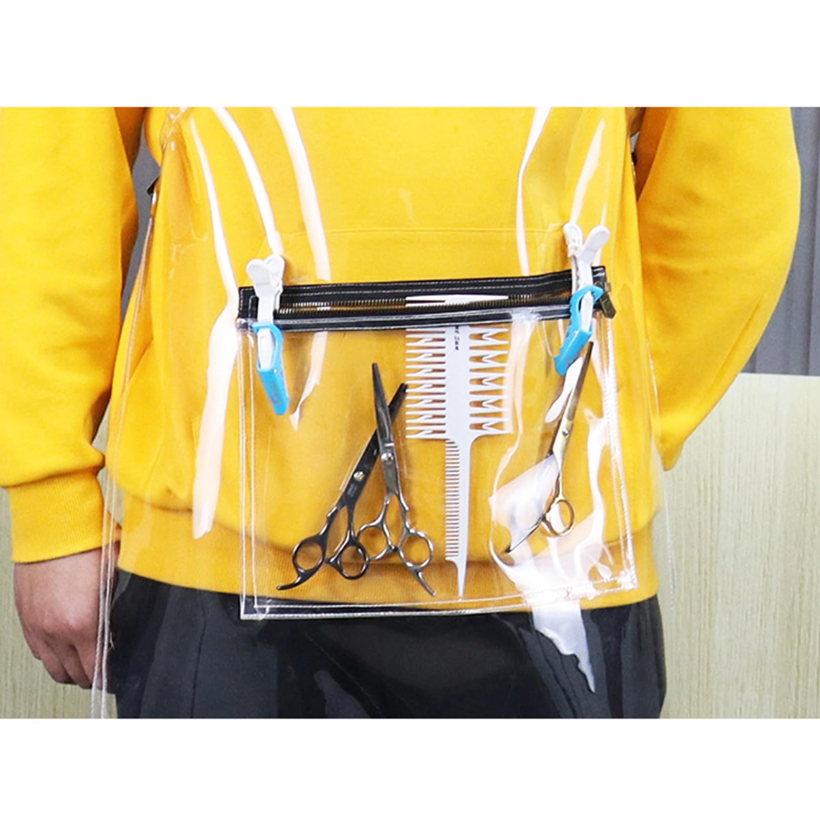 Delantal Peluqueria Transparente Impermeable Delantal Cocina Tirantes Ajustables con Bolsillos para Carnicero Pescado De Limpieza Clear,One Size