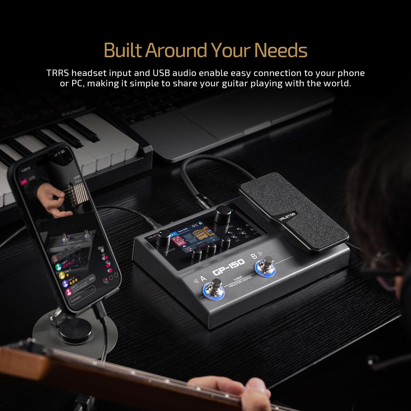 VALETON Multi-Effekt Prozessor 200+ HD Modeling Effekte, IR-Laden/NAM, 180s Looper, Drum und BT GP-150
