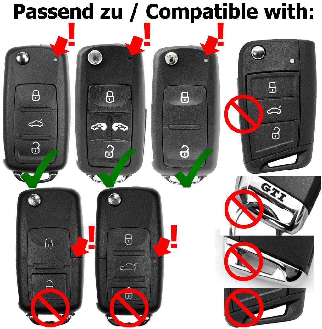 Klapp Schlüssel Cover Hülle für VW UP Golf Polo Seat Ibiza Skoda Octavia Yeti/Farbe: Weiß