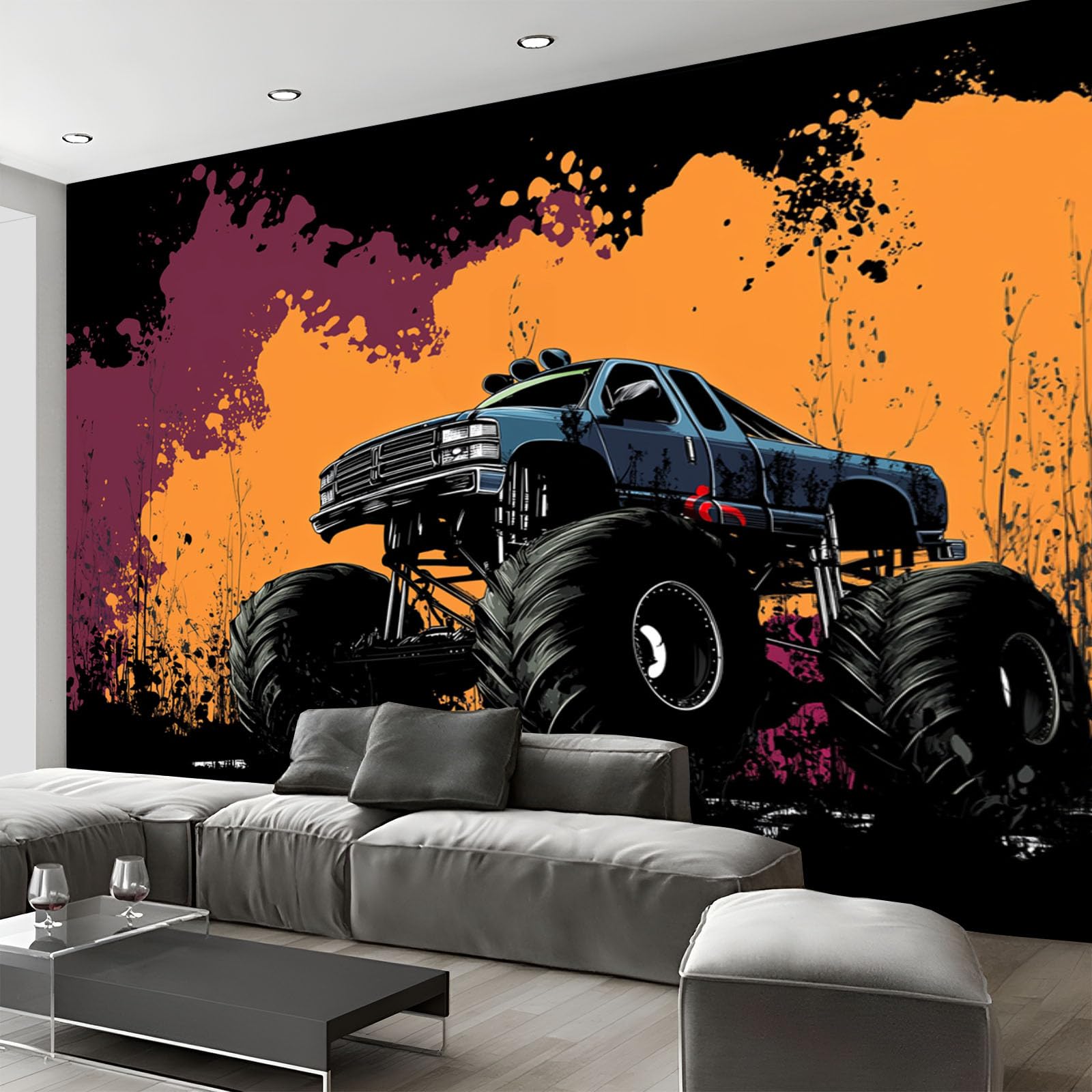 Carta da Parati Panoramica Camion Hip Hop Astratto Graffiti Foto Wallpaper Poster Gigante Design 300×210cm Murale Decor della Parete Soggiorno Camera da Letto Carta da Parati