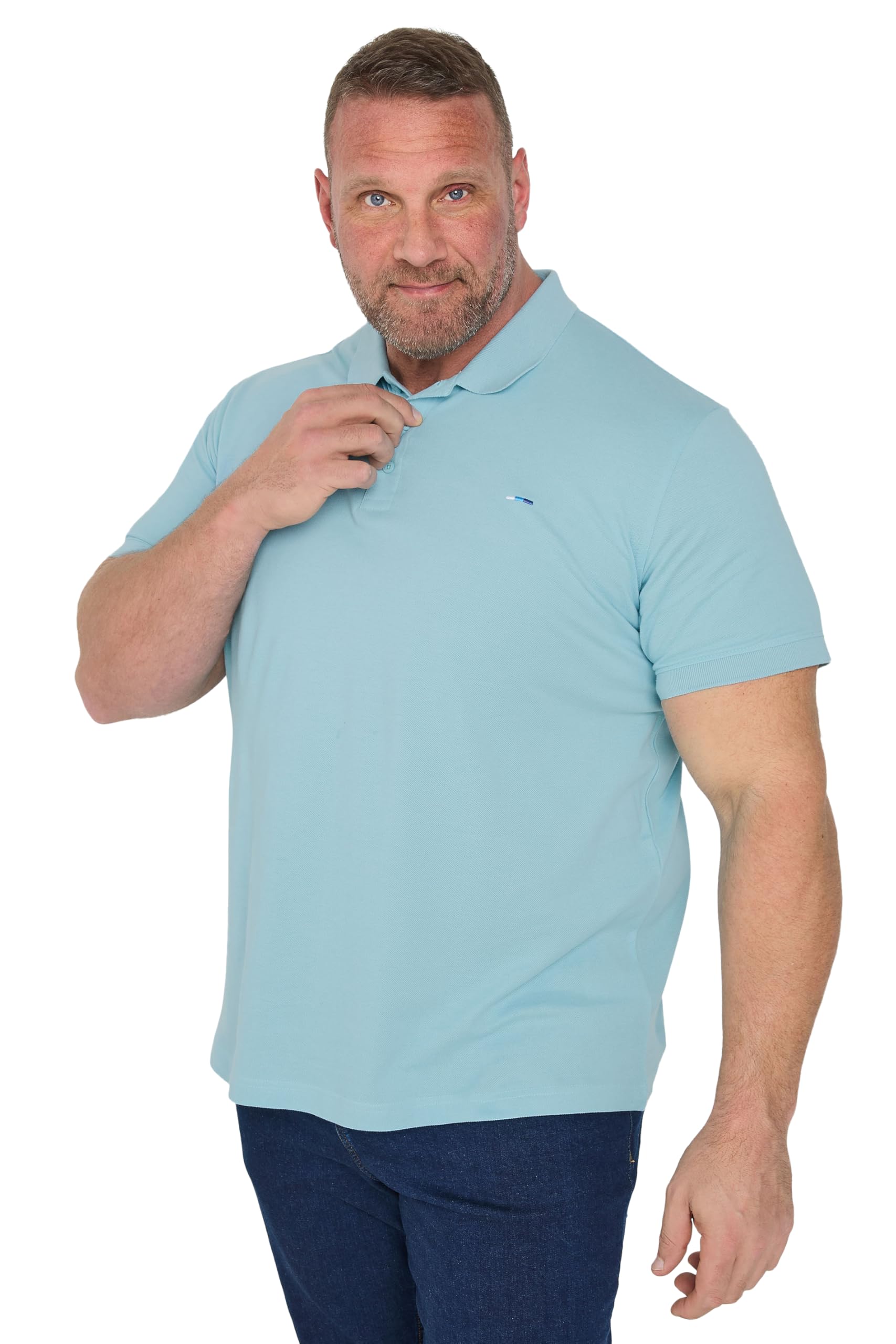 BadRhino Plain Pique Polo Shirt, Blue, Size 3Xl, Men