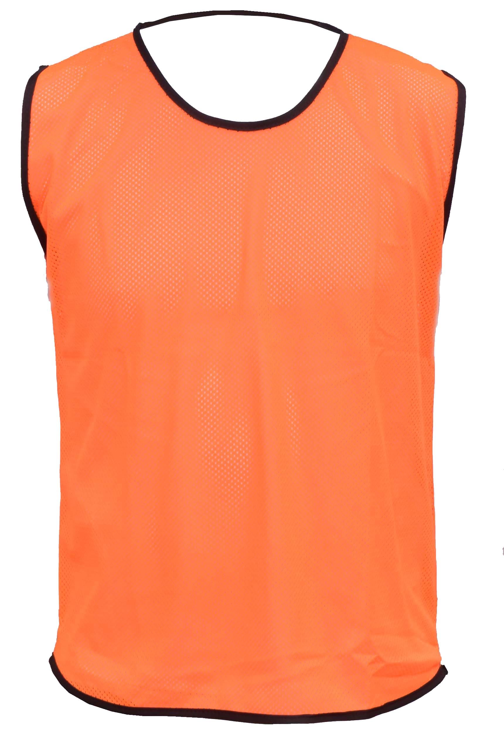 Pack of 10 Sports Training Bibs Football Rugby Hockey Netball Cricket Volleyball Vests Soccer Sports Club (7 Sizes 13 colours)) (Youth (Small - Medium), Orange)