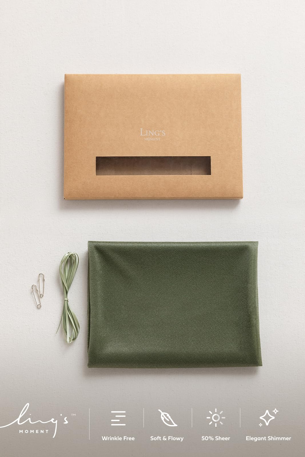 Sage Green Chiffon Table Runner - 10ft Long -6