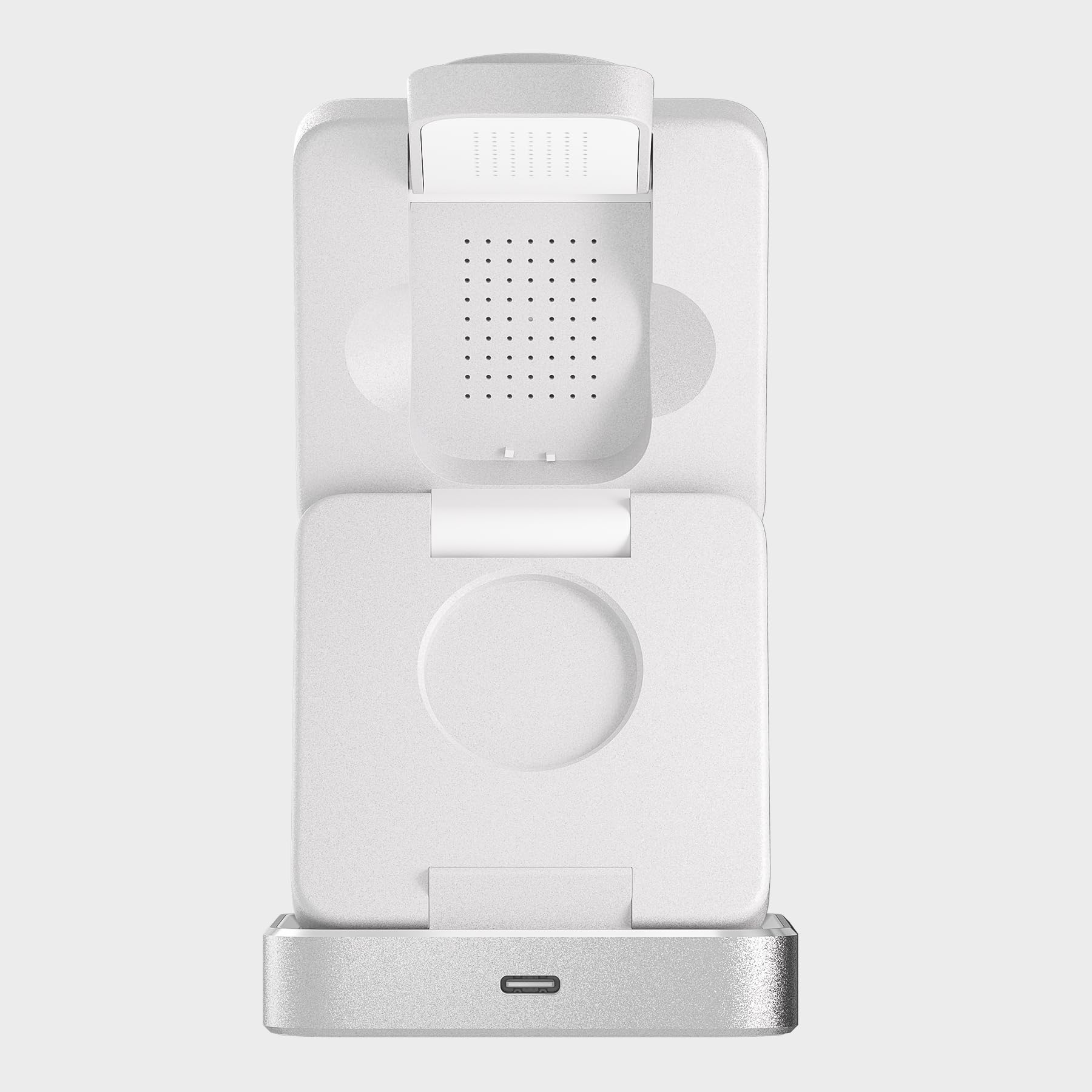 Tigratigro Cargador inalámbrico Plegable 3 en 1, estación de Carga inalámbrica Magsafe para iPhone 16/15/14/13/12 Series, Compatible con Watch 10/9/8/7/6/SE/5/4/3 (Blanco)