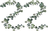 Vista 9 de Guirnalda de eucalipto artificial, decoración de hojas de seda sintética, aniversario, compromiso, fiesta, boda