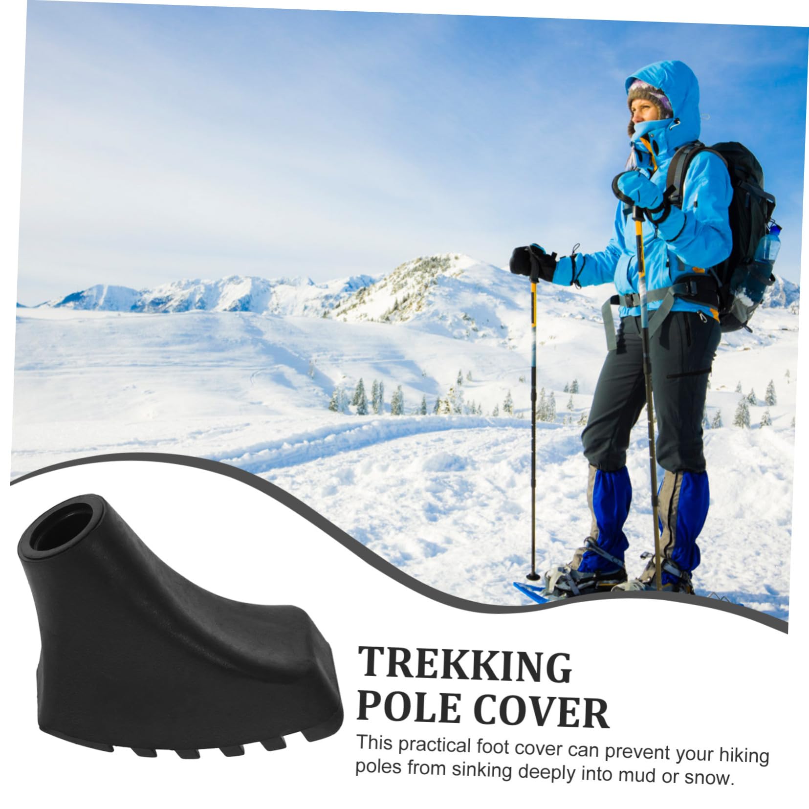 Sosoport Wanderausrüstung Wanderschaft Zubehör Schneeschutz Für Hiking Pole Wanderzubehör Wanderstockspitzen TIPP Abs Rohrgummispitzen Ersetzen Krücken Zubehör Black