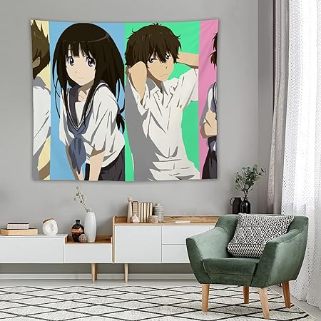 Amazon Co Jp 氷菓 キャラ タペストリー アニメ オシャレ インテリア 高級ポリエステル 耐久性 部屋飾り 間仕切り カーテン グッズ 新居祝い 贈り物 無臭無味ヨガマット適用 Generic