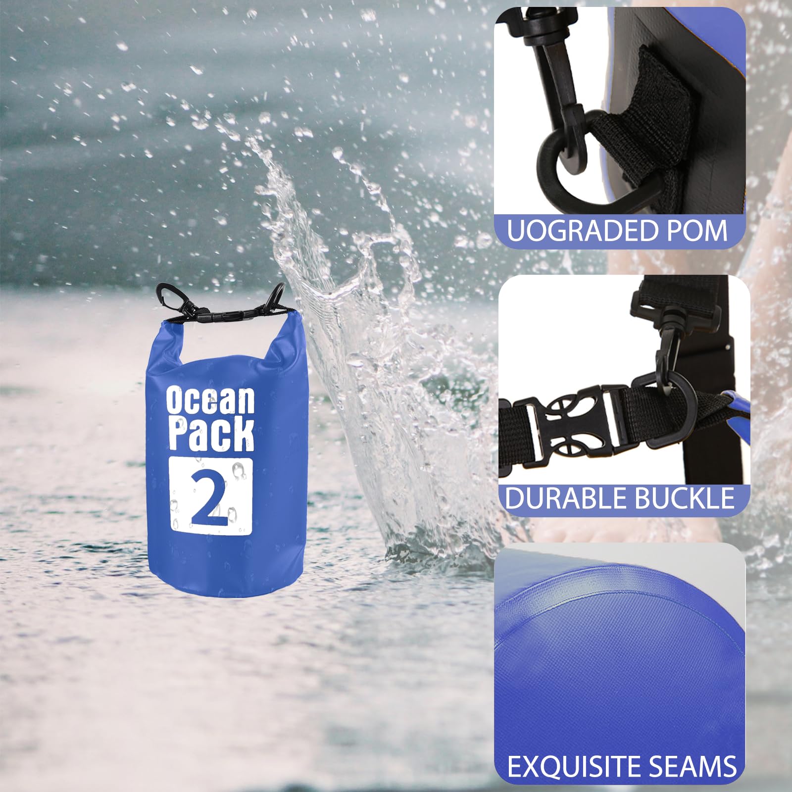 Sac Étanche 30L Orange - Dry Bag Polyvalent Avec Bandoulière Réglable Pour Kayak, Bateau, Camping Et Sports Nautiques