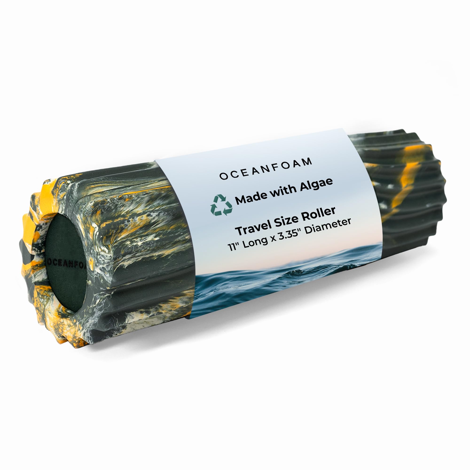Oceanfoam Wave Roller - Foam Muscle Roller for Back Pain and Stretching - Ergonomic Wave Texture - Yoga, Athletics & Wellness - Compact - 28 x 8.5 cm - โ image 1
