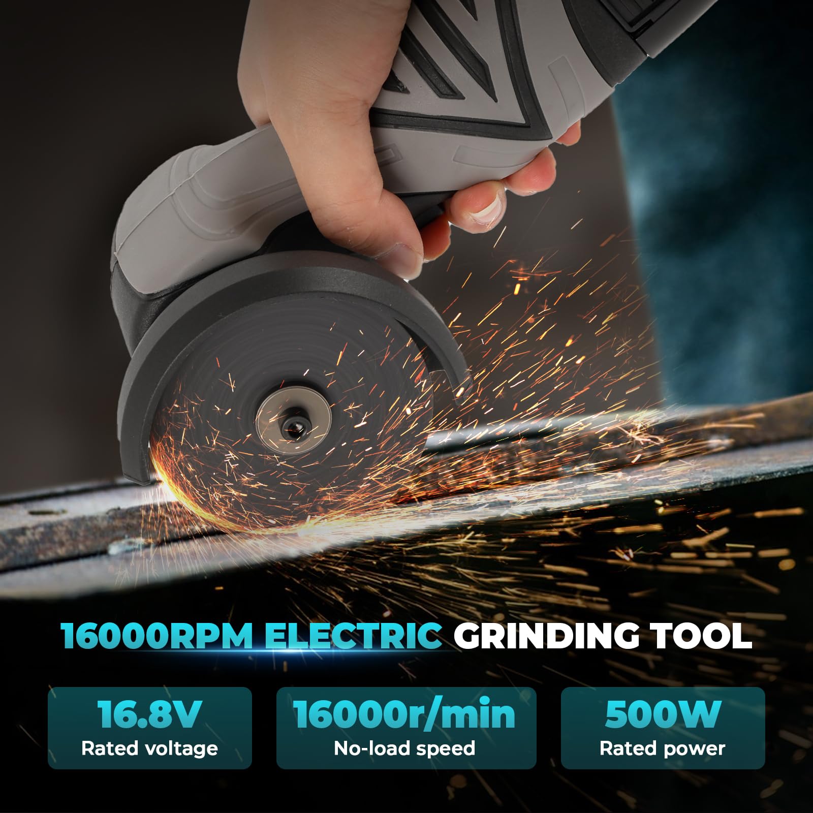 Mini amoladora angular, batería de 16,8 V, con 2 baterías de 2000 mAh, 16000 rpm, amoladora angular, para cortar, pulir, lijar, lijar, disco de lijado, maletín