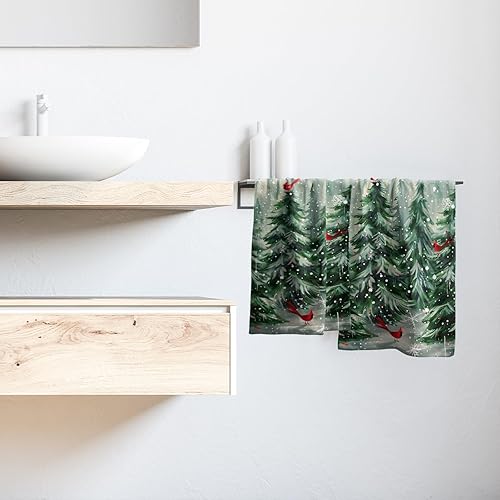 Vista 30 de Giwawa Juego de 2 toallas de mano de pino con ciervos del bosque, toallas de baño, suaves y absorbentes, para bar, bar, cocina, hotel, spa, Ciervo