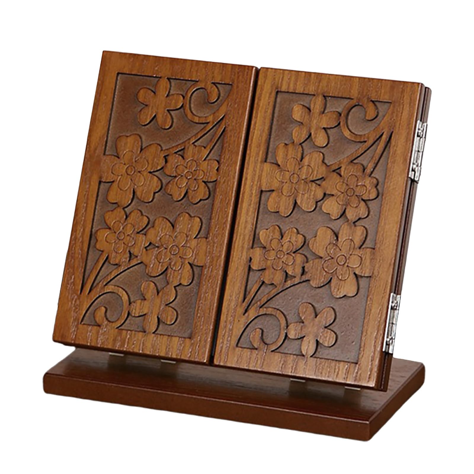 Espejo de Maquillaje y Superficie Clara de Madera Marrón Plegable Diseño Tallado de de para Escritorio Estable