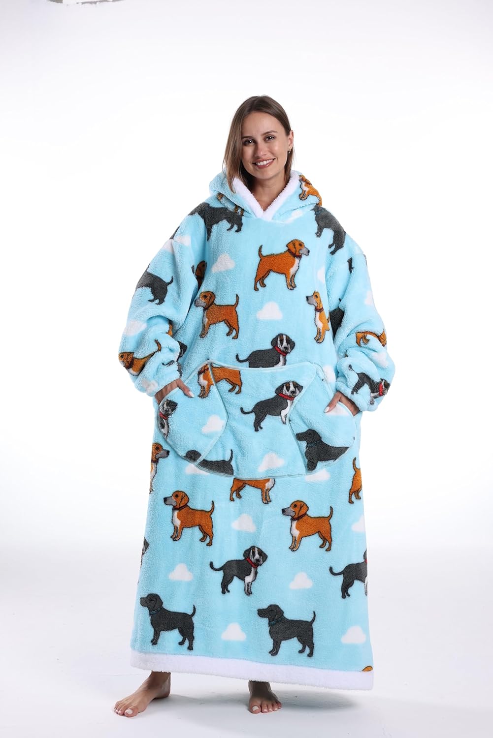 Blanket Hoodie, Long Hooded Blanket Sweatshirt as Birthday Gifts for Women Men, Long Wearable Blanket for Women Men. - Image 2