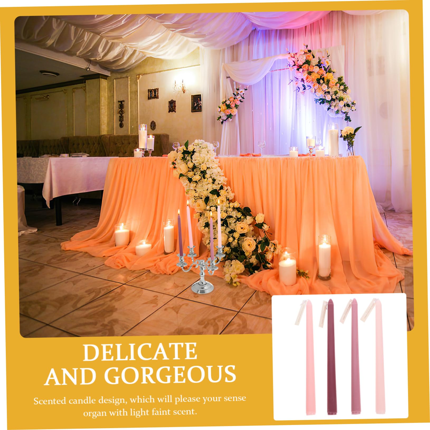 GRIRIW 4pcs Pole Decorative Scented Candle Gradient Color Aromatic Candles for Weddings Romantic Dinners and Special Occasions Fragrance