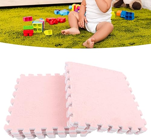 Miniatura 4 de Garosa Juego de 10 alfombrillas de espuma de rompecabezas de felpa entrelazadas para niños, decoración de sala de juegos (rompecabezas de espuma BPA