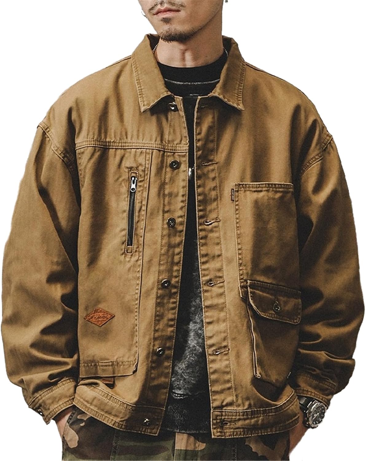 American Workwear Retro Jacket for Men, Spring and Autumn Jacket