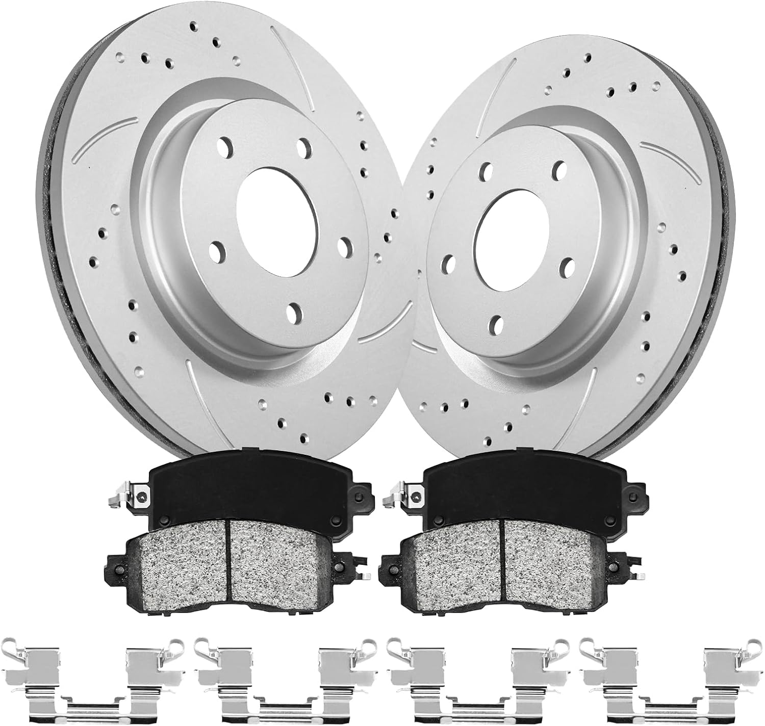 Anpulsero Brake Pads And Rotors Kit Front Compatible with 2013-2023 Nissan Altima, Automotive Replacement Brake Kits Geomet 31464 D1650-8878 Drilled And Slotted Rotors 295.8mm(11.6in)