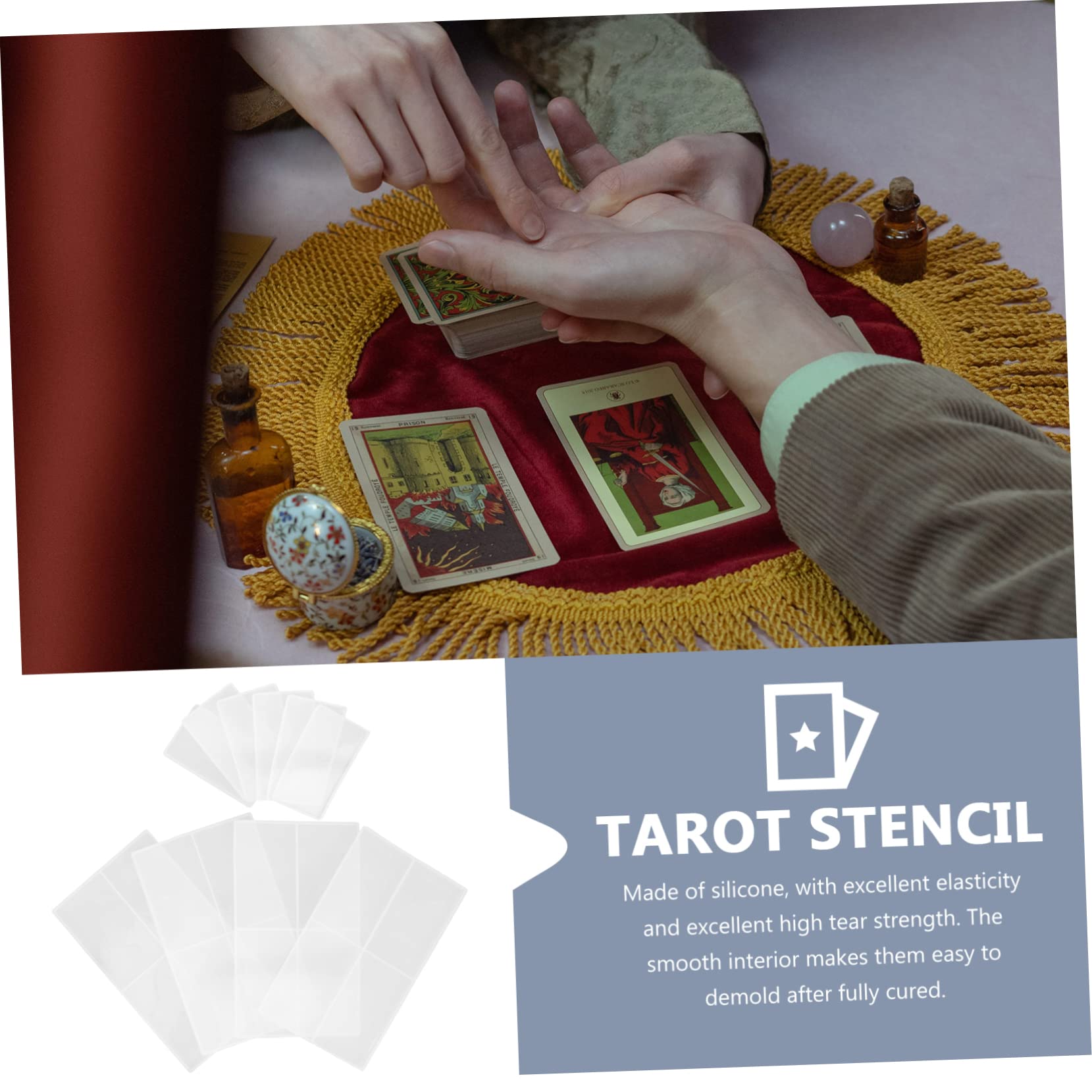 Blanc Moule à Couler pour Tarot en Silicone, 1 Set