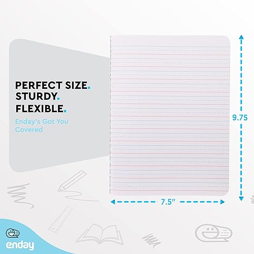 Miniatura 3 de Enday Cuaderno de composición primaria K-2, libro de composición a rayas primarias, cuaderno de composición primaria para niños, cuaderno de 100