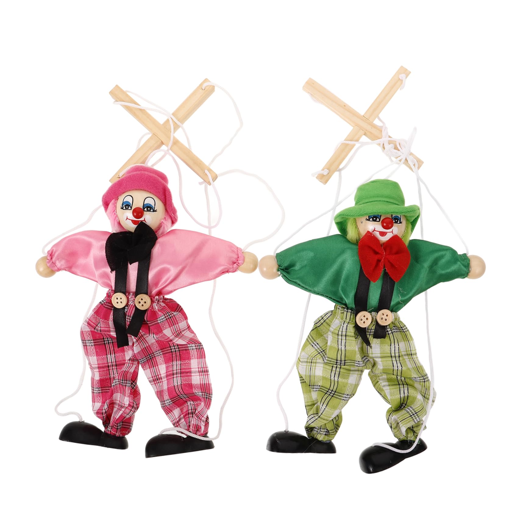 Vaguelly 2pezzi Marionette Pirata in Legno e Stoffa Filo per Ragazzo Ragazza, Giocattolo Interattivo per Esercizio Manuale e Teatro di Burattini Divertente per Genitori e Stili multipli