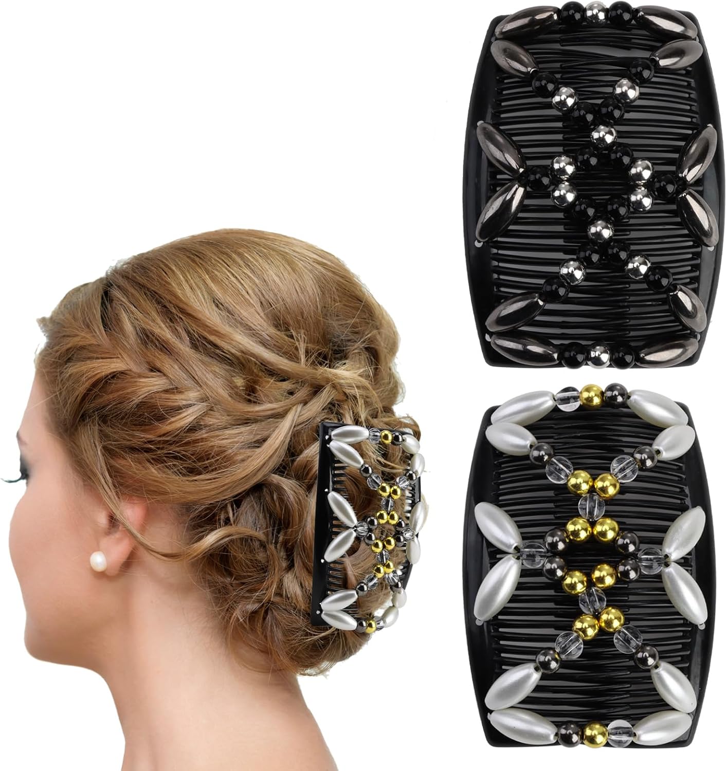 Stretchy Slides Magic Hair Combs,2Ps Hair Accessories Slides for Women