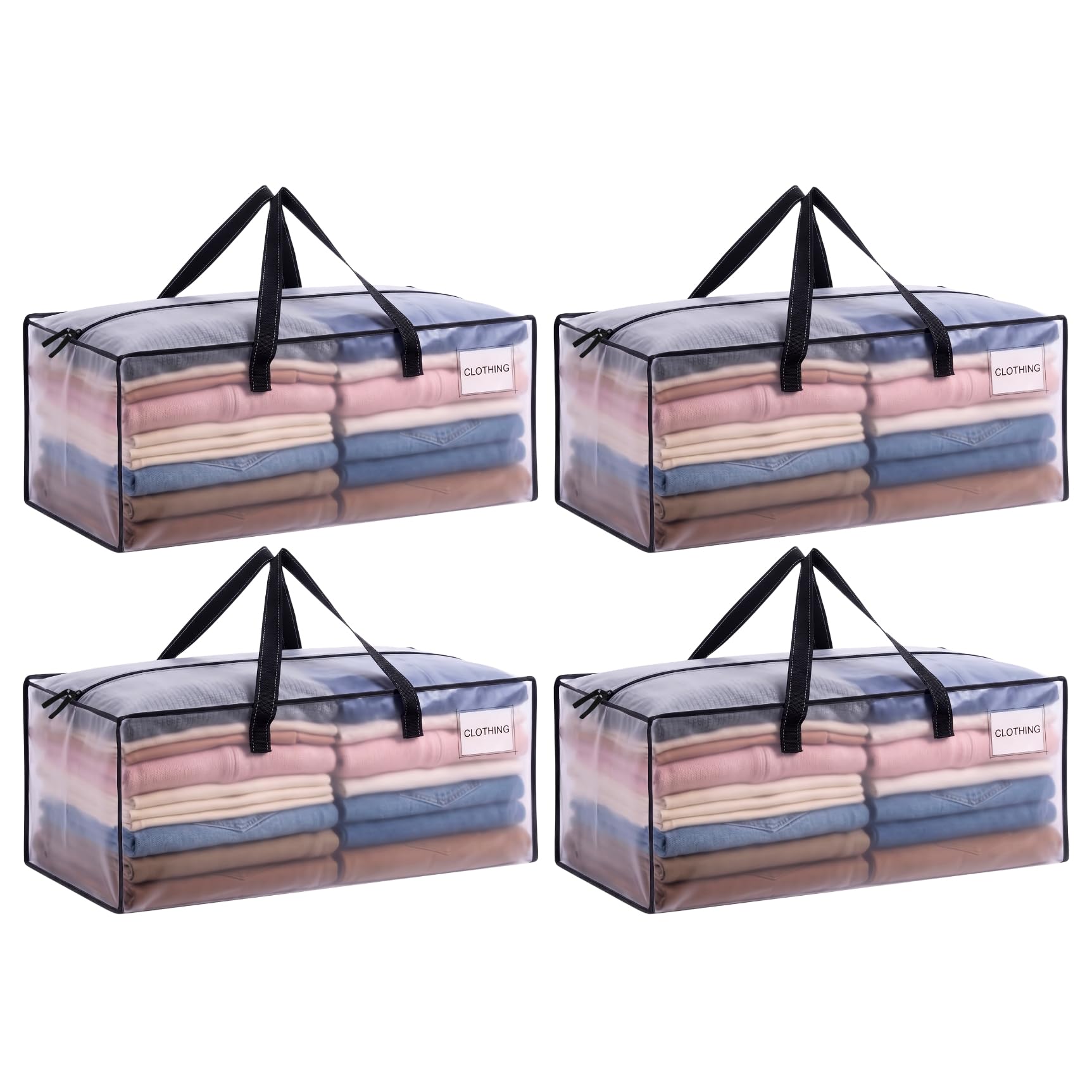 VENO Heavy Duty Moving Bags, Storage Bags, Easy Visibility, Clear, 4 Pack