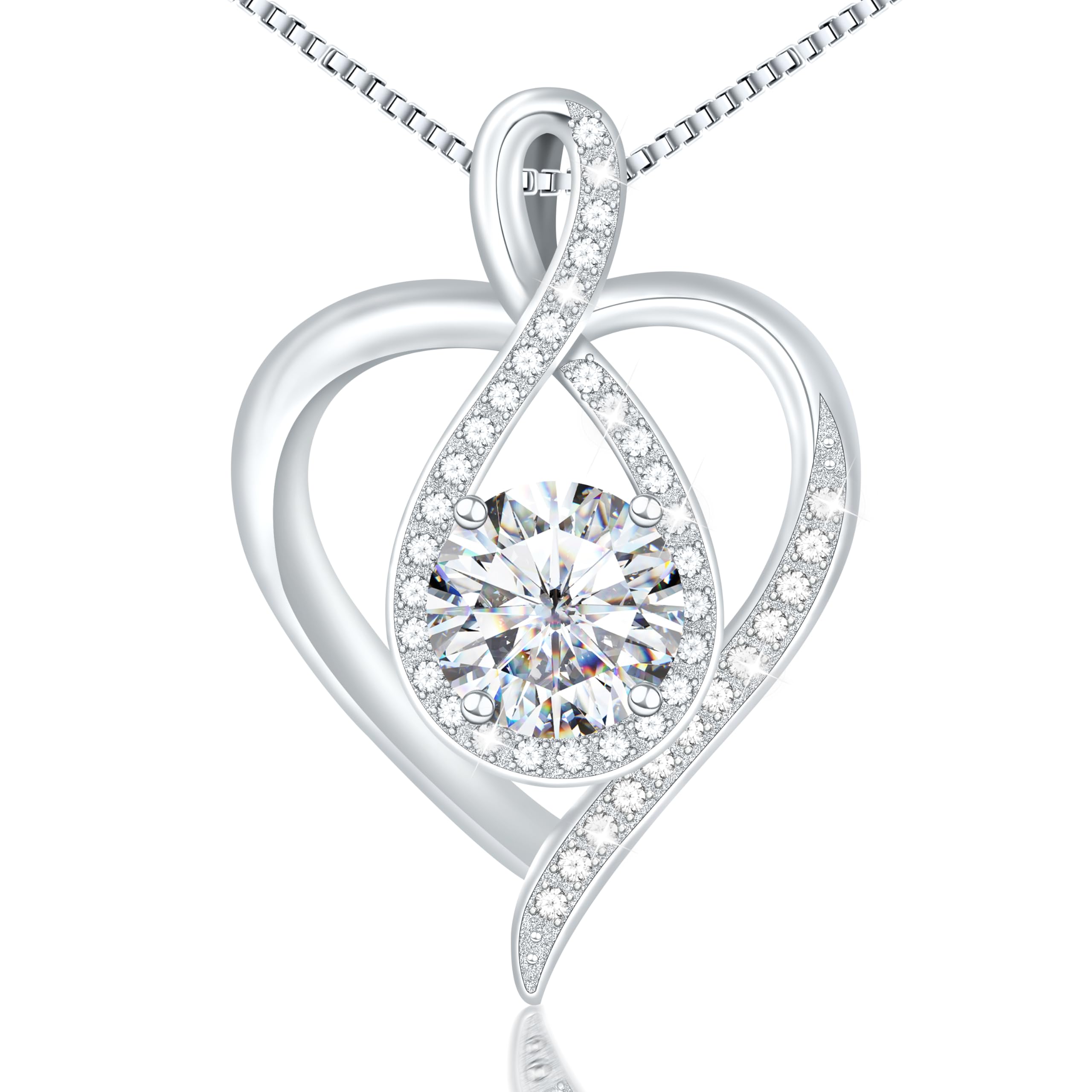925 Sterling Silver Infinity Heart Necklace