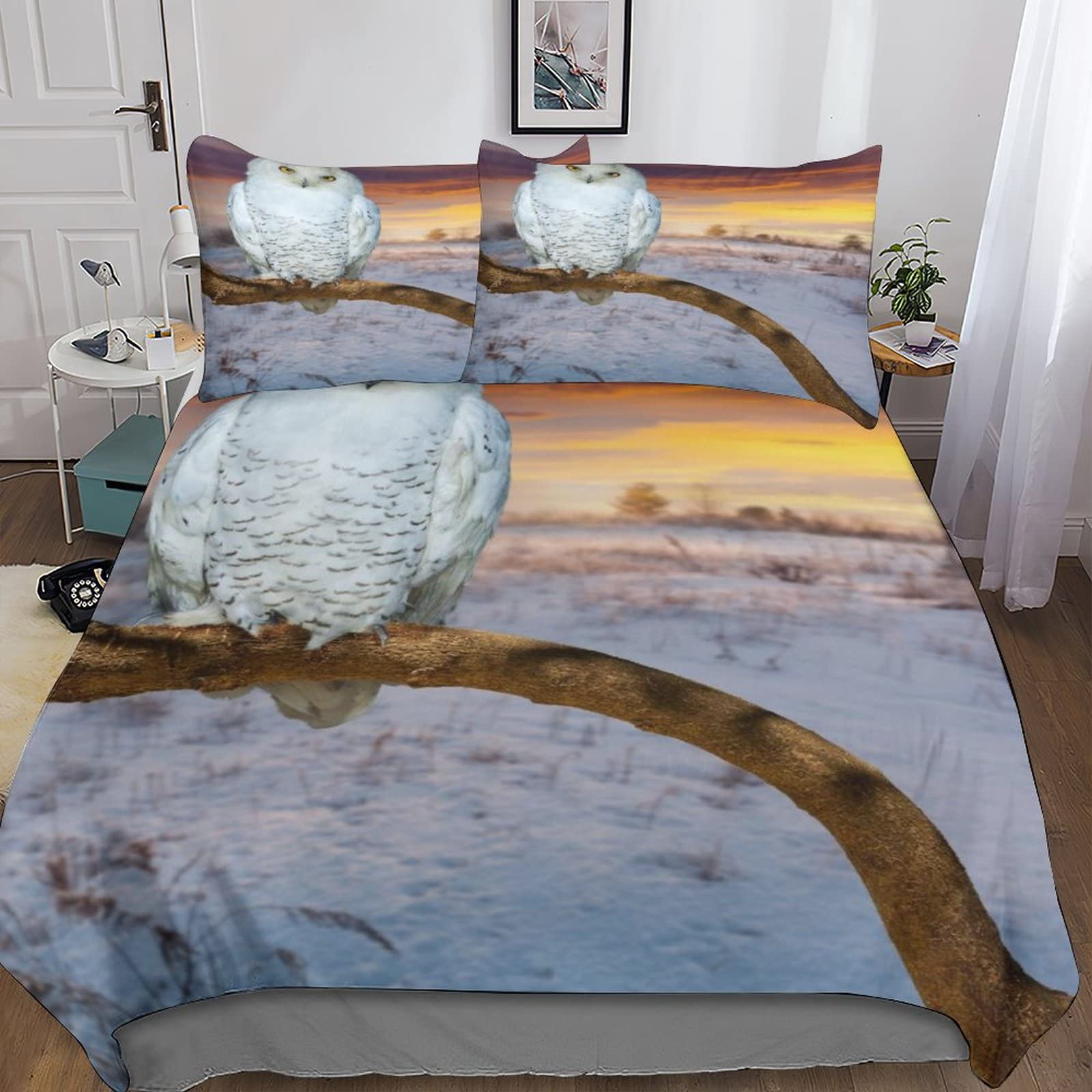 Parure de lit enfant hibou 200x200cm : le cadeau idéal pour décorer une chambre de fille