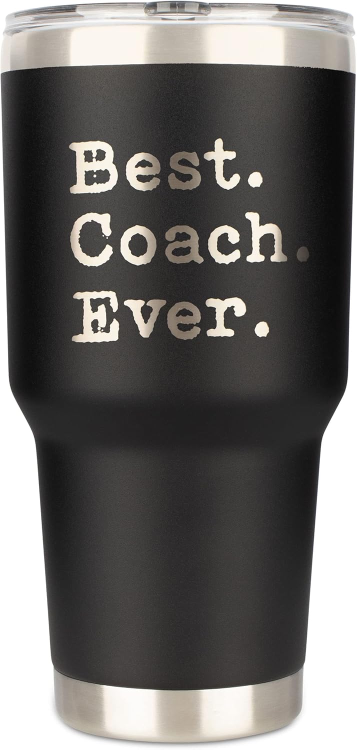 JENVIO Coach Gifts | Best Coach Ever | Stainless Steel Laser Etched Travel Tumbler Coffee Mug with 2 Lids and 2 Straws | Basketball Volleyball Wrestling Swimming Christmas (30 Ounce Black) - Image 7