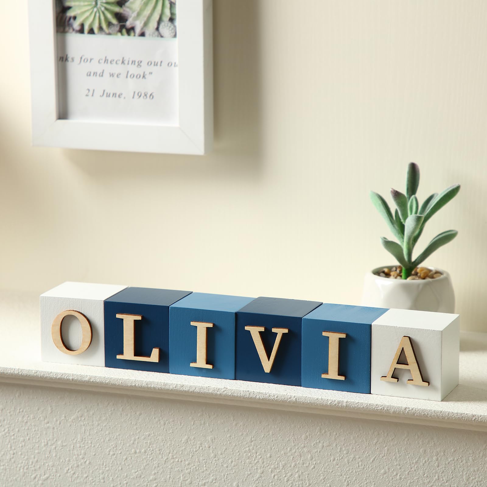 Snapklik.com : 8 Pcs Custom Wooden Name Sign 8 Letter Blocks And 78 ...