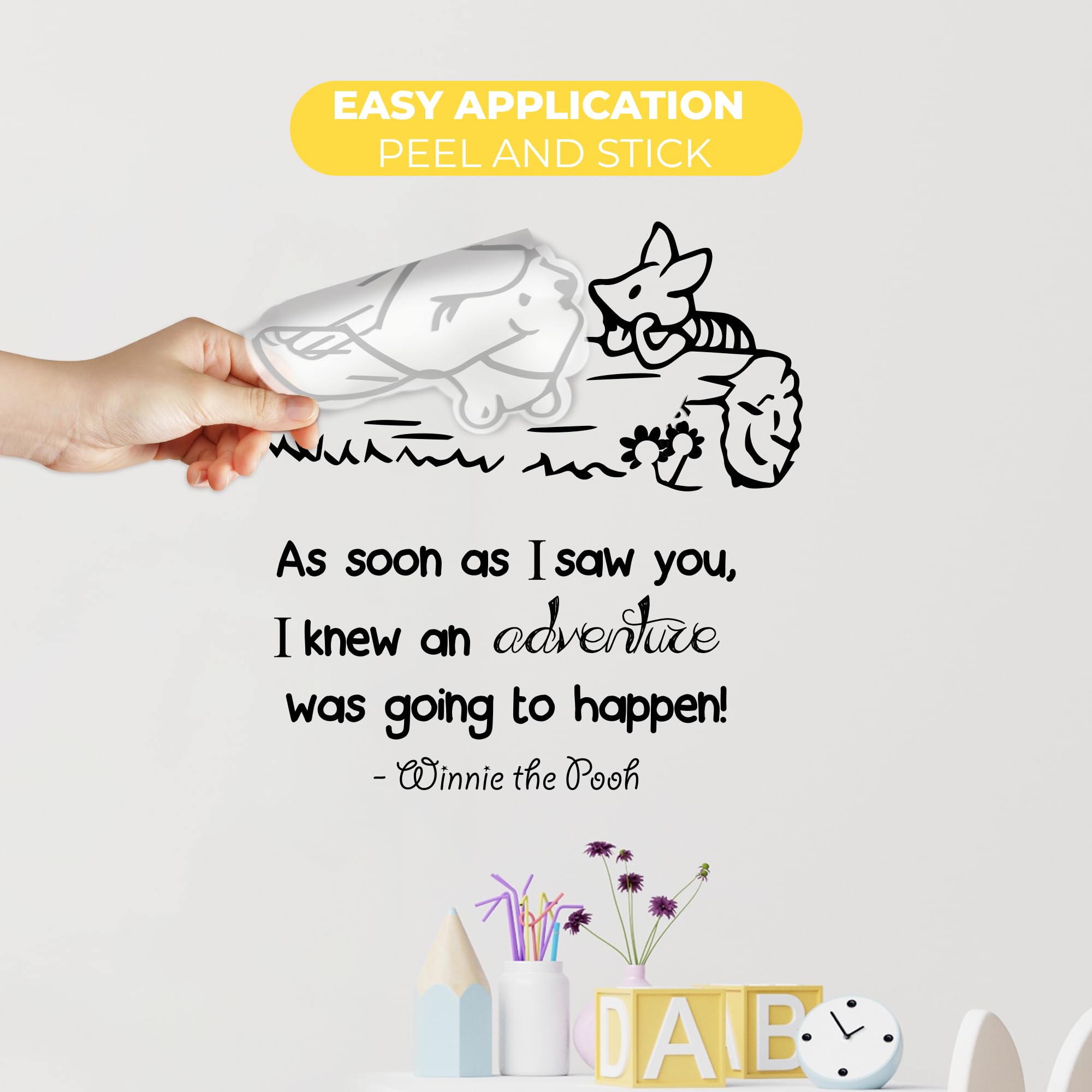 Winnie Pooh - As Soon As I Saw You Quote Baby Room Wall Decal- Decal for Baby's Room- Quote Mural Decal (Wide 22